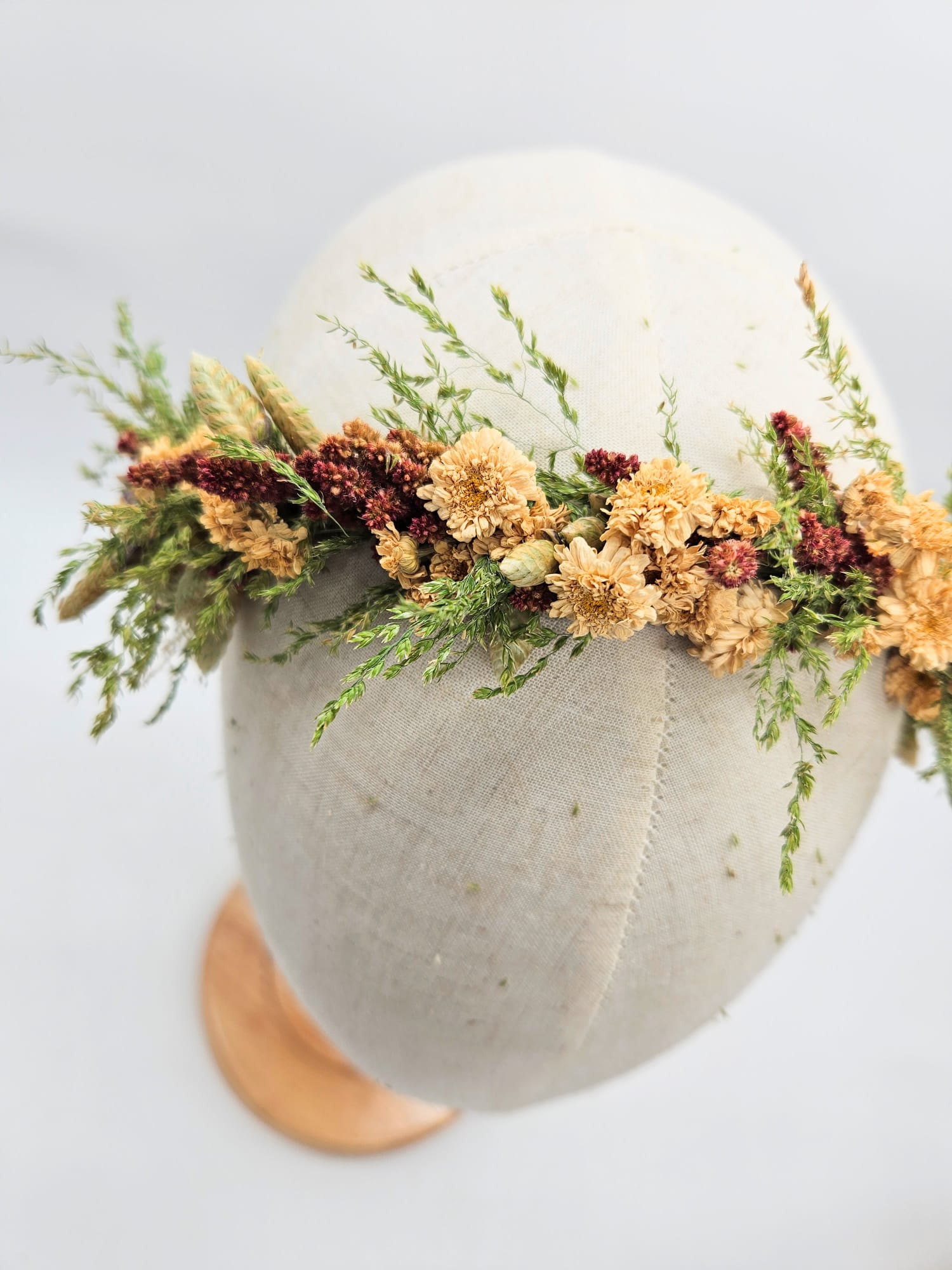 couronne de tête fleurs séchées